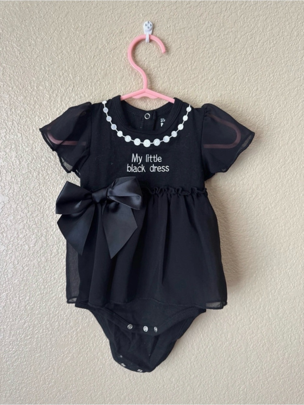 My Little Black Dress Baby Bodysuit Dress - Black